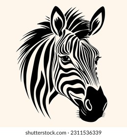 Zebra vector for logo or icon,clip art, drawing Elegant minimalist style,abstract style Illustration