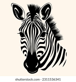 Zebra vector for logo or icon,clip art, drawing Elegant minimalist style,abstract style Illustration