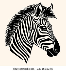 Zebra vector for logo or icon,clip art, drawing Elegant minimalist style,abstract style Illustration