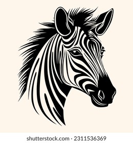 Zebra-Vektorgrafik für Logo oder Symbol, Clipart, Zeichnung Eleganter minimalistischer Stil, abstrakte Illustration