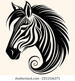 Zebra vector for logo or icon,clip art, drawing Elegant minimalist style,abstract style Illustration