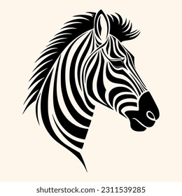 Zebra vector for logo or icon,clip art, drawing Elegant minimalist style,abstract style Illustration