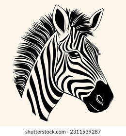 Zebra vector for logo or icon,clip art, drawing Elegant minimalist style,abstract style Illustration