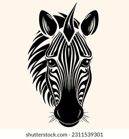Zebra vector for logo or icon,clip art, drawing Elegant minimalist style,abstract style Illustration
