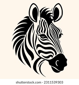 Zebra vector for logo or icon,clip art, drawing Elegant minimalist style,abstract style Illustration