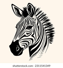 Zebra vector for logo or icon,clip art, drawing Elegant minimalist style,abstract style Illustration