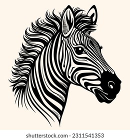 Zebra vector for logo or icon,clip art, drawing Elegant minimalist style,abstract style Illustration
