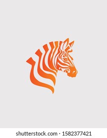 Zebra vector logo trending color design illustration.