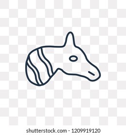 Zebra vector outline icon isolated on transparent background, high quality linear Zebra transparency concept can be used web and mobile