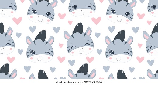 zebra vector seamless pattern. Great for spring and summer wallpaper, backgrounds, invitations, packaging design projects. 
Surface pattern design.