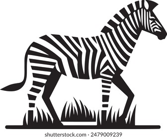 a zebra vector silhouette art