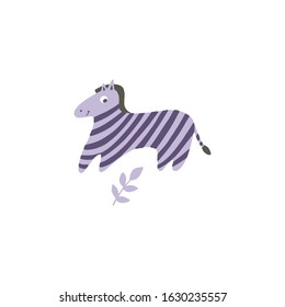 Zebra. Violet color. Template cute baby modern fashion design.