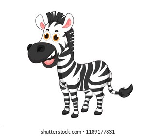 Zebra White Background Stock Vector (royalty Free) 1189177831 