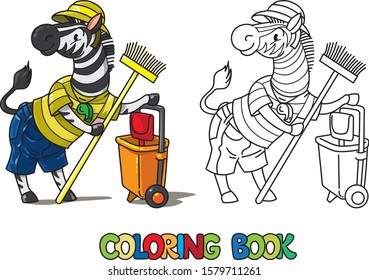 Zebra zoo keeper coloring book. Animal Alphabet Z