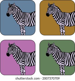 Cebras de diferentes colores 