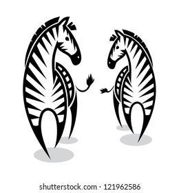 Zebras - vector illustration