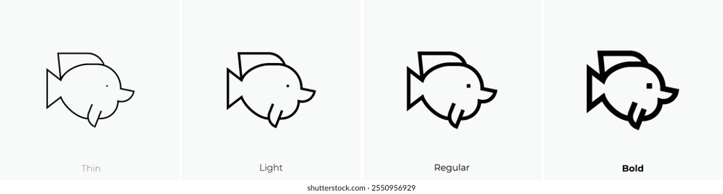 zebrasoma flavescens icon. Thin, Light Regular And Bold style design isolated on white background