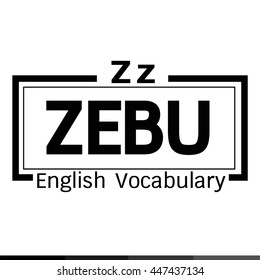 ZEBU english word vocabulary illustration design
