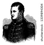 Zebulon Montgomery Pike 1779 to 1813 he was an American brigadier general and explorer vintage line drawing or engraving illustration