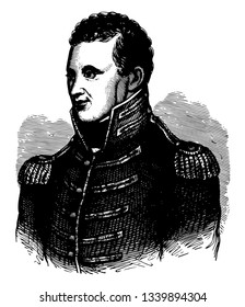 Zebulon Montgomery Pike 1779 to 1813 he was an American brigadier general and explorer vintage line drawing or engraving illustration