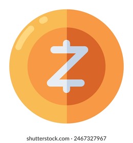 Zec coin icon in flat design