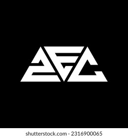 Diseño del logotipo de la letra del triángulo ZEC con forma de triángulo. Monograma de diseño del logotipo del triángulo ZEC. Plantilla de logotipo vectorial de triángulo ZEC con color rojo. Logo triangular ZEC Simple, elegante y lujoso