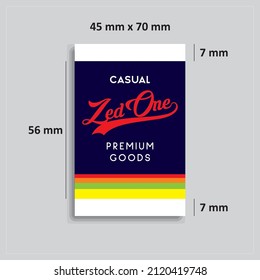 Zed One design for textile tag or label template 