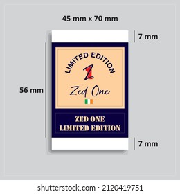 Zed One design for textile tag or label template 