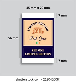 Zed One design for textile tag or label template 