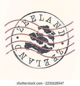  Zeeland, Netherlands Stamp Map Postal. Silhouette. Passport Round Design. Vector Icon. Design Retro Travel National Symbol.