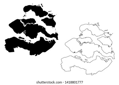 Zeeland province (Kingdom of the Netherlands, Holland) map vector illustration, scribble sketch Zealand map