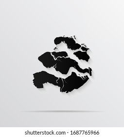 Zeeland province, Netherlands map vector, isolated on white background. black map template, flat earth.