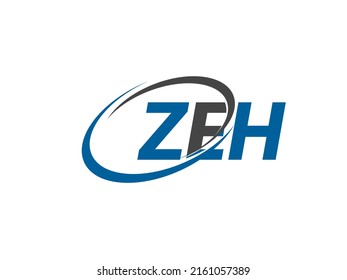 ZEH letter creative modern elegant swoosh logo design