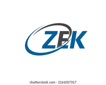 ZEK letter creative modern elegant swoosh logo design