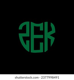 ZEK letter logo creative design. ZEK unique design.
