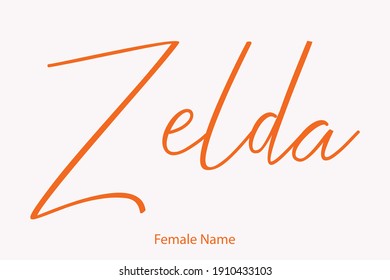 Zelda Female name - in Stylish Lettering Cursive Typography Text