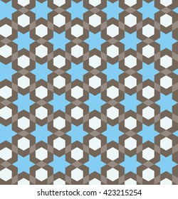 Zellige tile. Moroccan seamless pattern. Razil Moorish background. Islamic texture. Oriental decor.