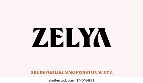 ZELYA, uppercase alphabet luxury and elegant font