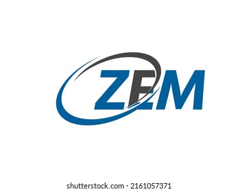 ZEM letter creative modern elegant swoosh logo design
