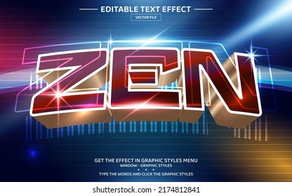 Zen 3D editable text effect template