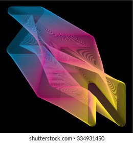 Zen, abstract typographic poster with optical illusion