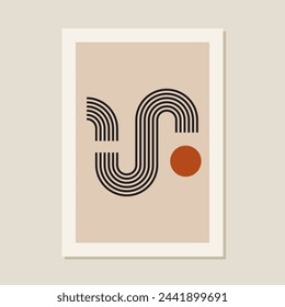 Zen Arch abstract geometry isolated vector composition. Boho balance shapes aesthetic background. Contemporary geometric decor flat design concept. Mental health balance.Wall art Poster.