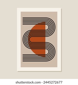 Zen Arch abstract geometry isolated vector composition. Boho balance shapes aesthetic background. Contemporary geometric decor flat design concept. Mental health balance.Wall art Poster.