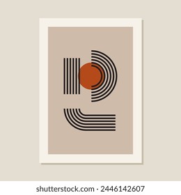 Zen Arch abstract geometry isolated vector composition. Boho balance shapes aesthetic background. Contemporary geometric decor flat design concept. Mental health balance.Wall art Poster.