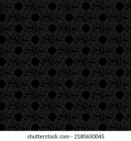 Zen art doodle ornate abstract background. Hand drawn white on black flowers. Creative floral zenart monochrome texture. Random repeat chaotic zentangle surface design. Vector eps illustration