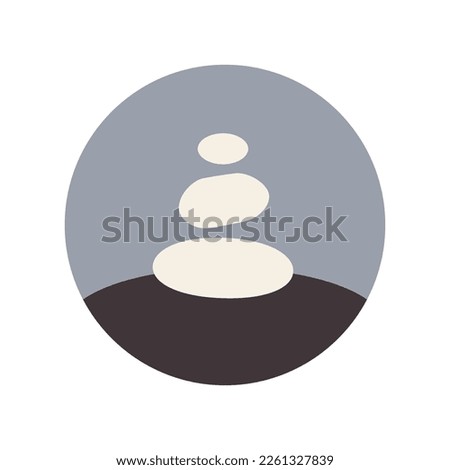 Zen Balance and Harmony Logotype. Flat, vector image of yoga stones. Pastel, neutral tones.