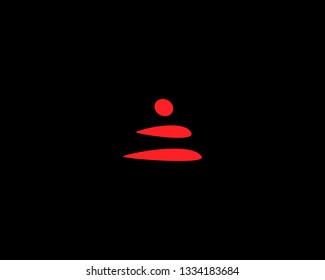 Zen balance vector icon logo. Human brush calligraphy symbol logotype. 
