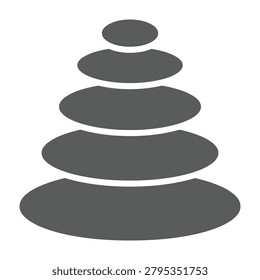 Zen balanced stone stack vector illustration of smooth pebbles stacked in a pyramid shape for wellness and relaxation concepts with zen like