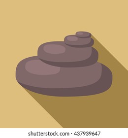 Zen basalt stones icon, flat style