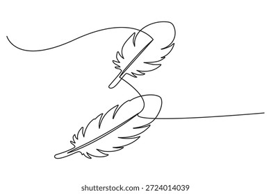 Zen Vogel Feder Illustration mit einer einzigen kontinuierlichen Linie minimalistische Technik